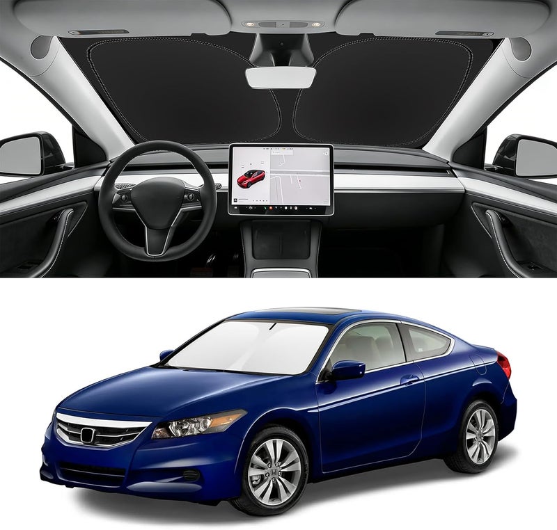 SLOGENTO Custom Fit Windshield Sun Shade for Honda Accord 2008-2012, Blocks UV & Heat, Front Window Sunshade, Easy Fold & Store - Image 1